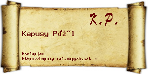 Kapusy Pál névjegykártya