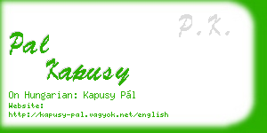 pal kapusy business card